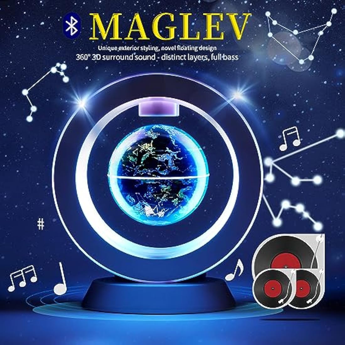 Jolof Store Magnetic Levitation Globe | Bluetooth Speaker & Desk Lamp