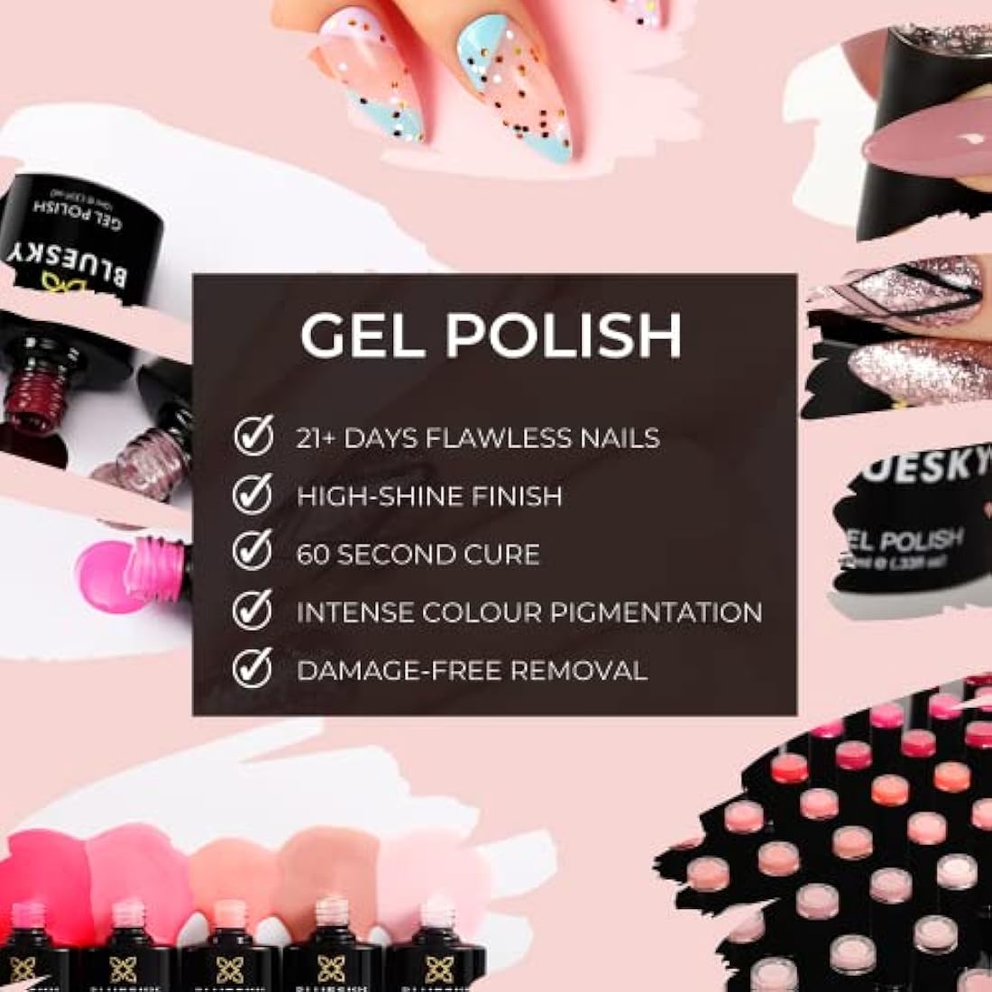 Bluesky Gel Nail Polish Starter Kit with 24W UV LED Lamp - Natural Nude