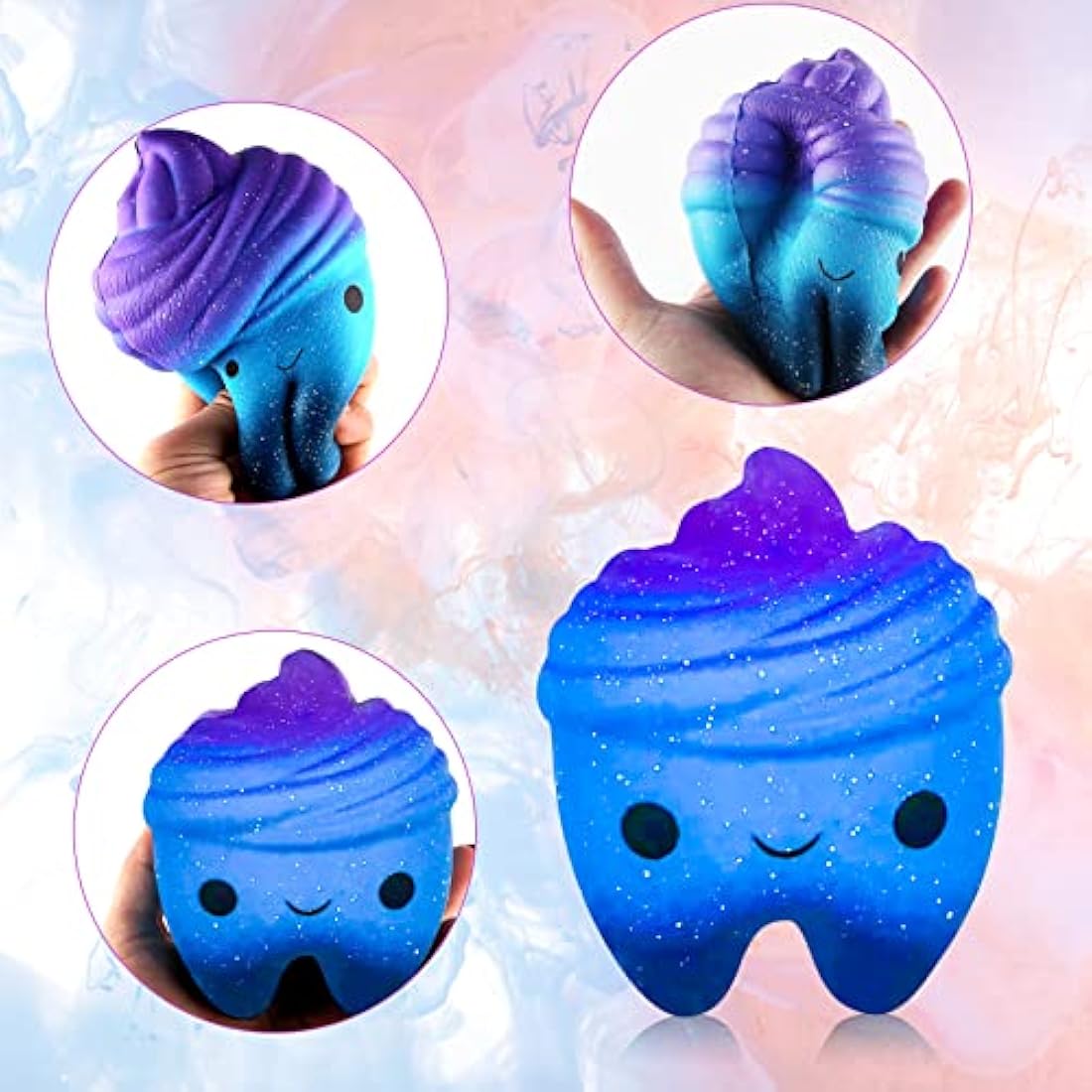 Galaxy Squishies – 4 Pack Slow Rising Scented Stress Toys