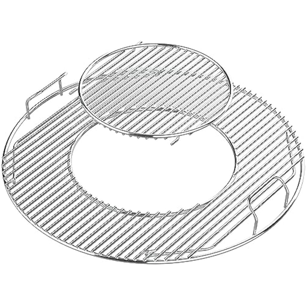 GFTIME 57cm Hinged Cooking Grate for Weber Charcoal Grills | Chrome