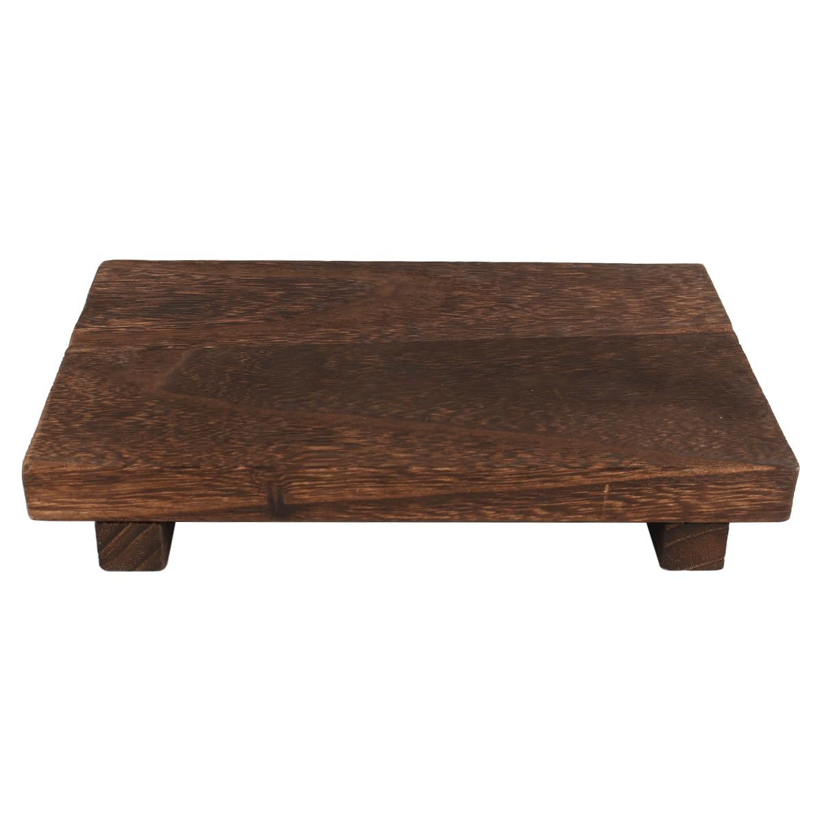 Dark Brown Wood Soap Tray – Rustic Wooden Sink Organizer