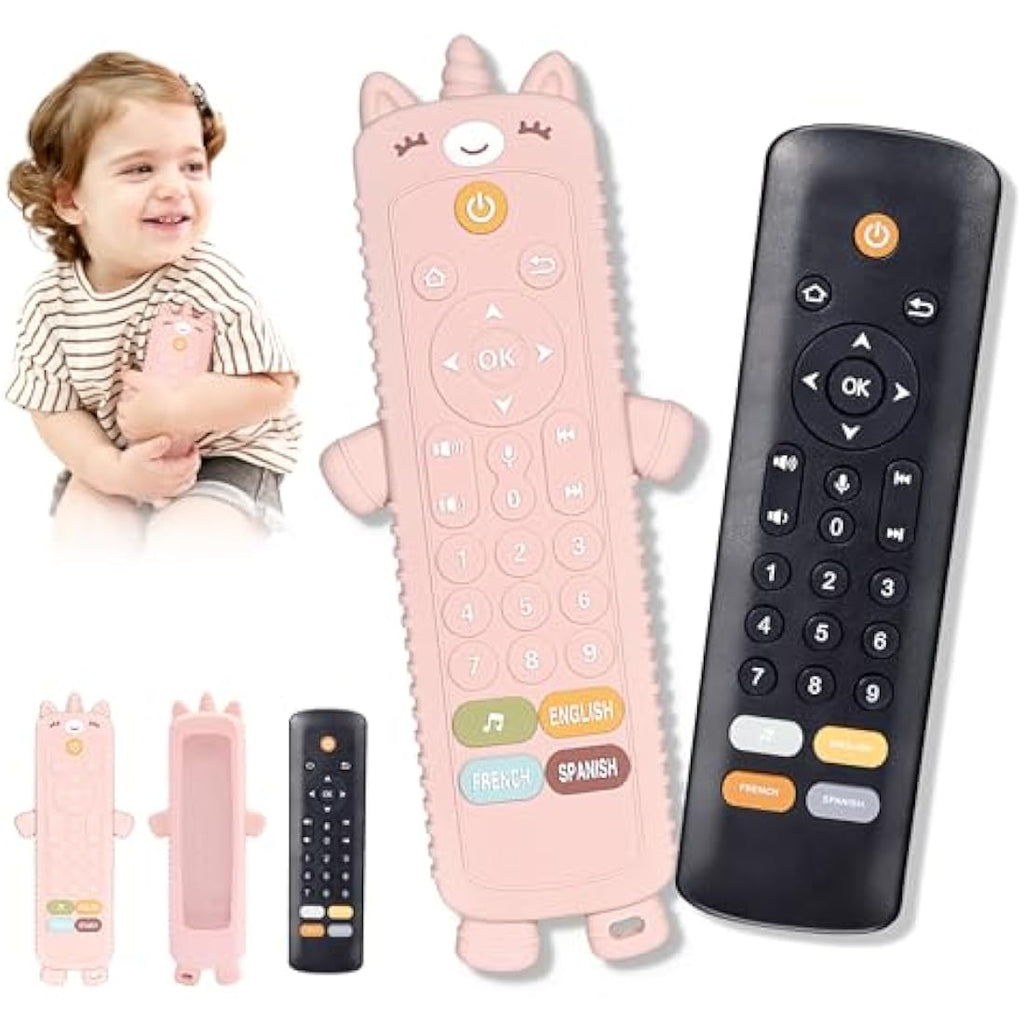Jolof Store Unicorn Baby Remote Toy – Musical Teether for Girls 6-18 Months