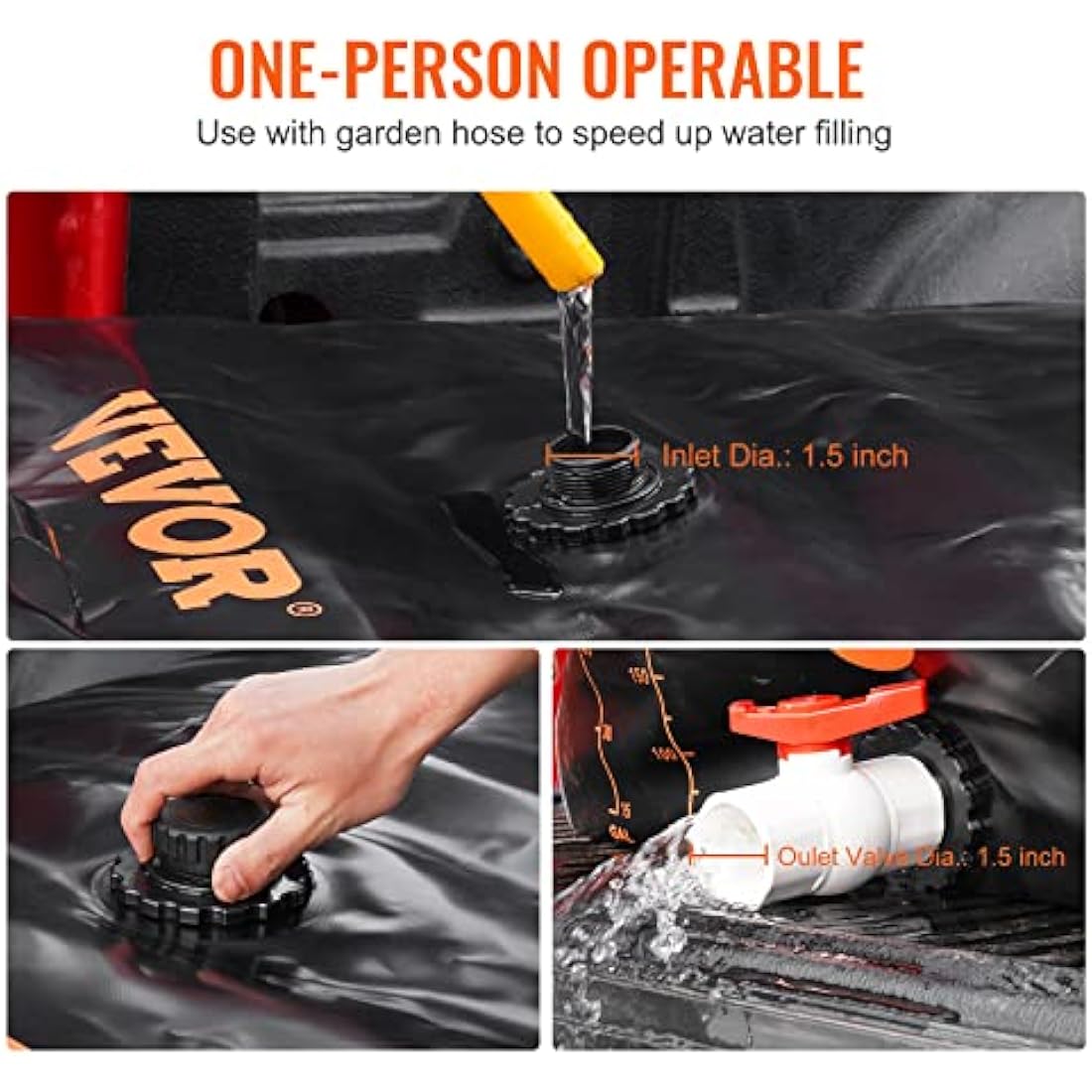 VEVOR 143 Gallon Water Tank Bladder | Collapsible PVC Storage Container
