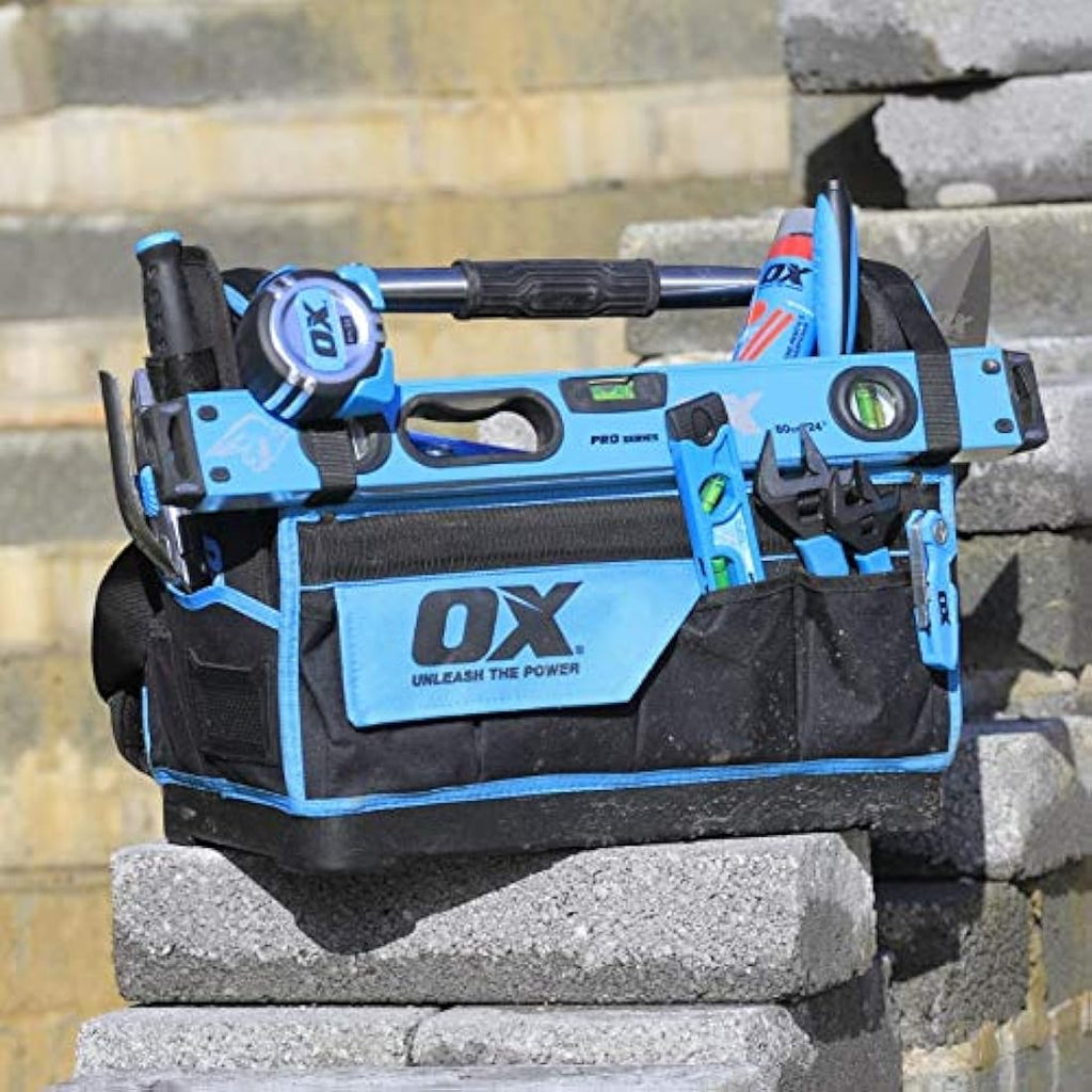 OX Pro 18" Open Tool Tote – Heavy-Duty Professional Construction Bag