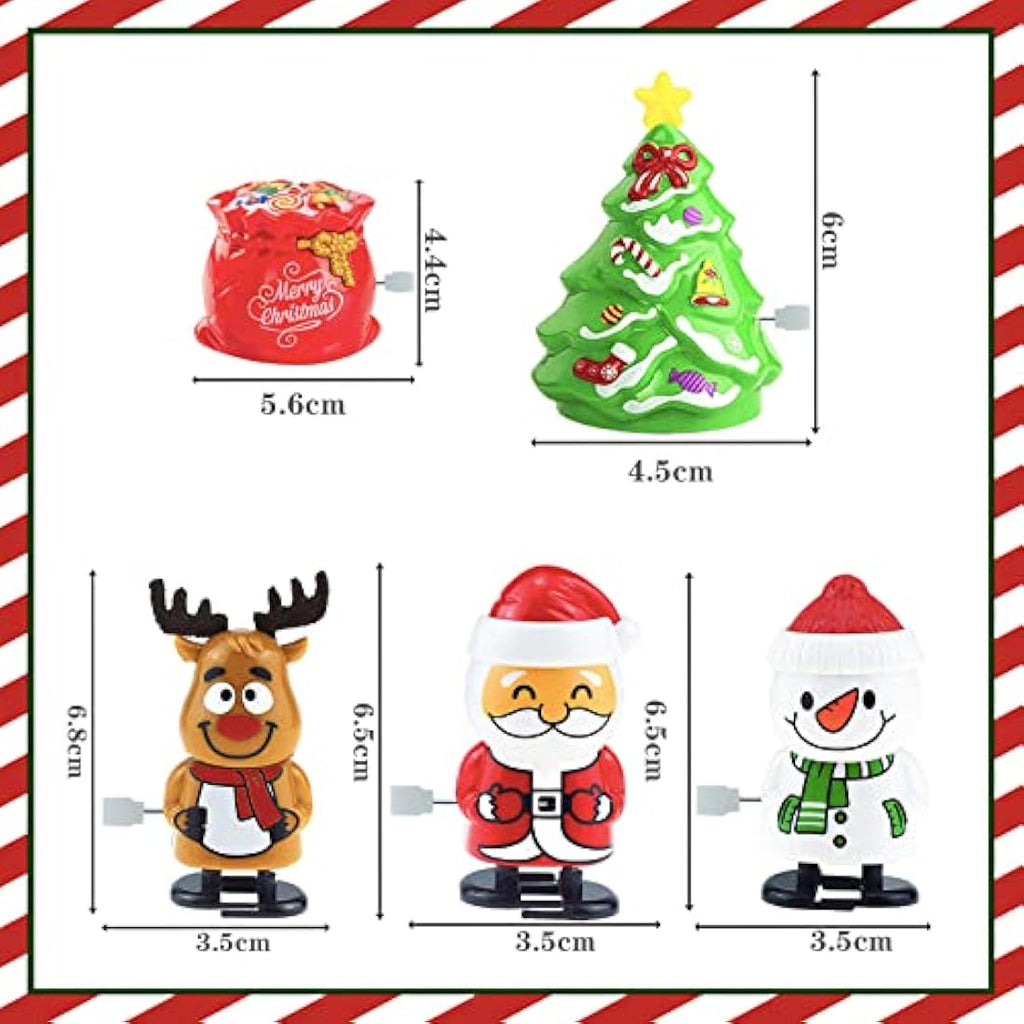 Jolof Store 5-Pack Christmas Wind Up Racing Toys for Stocking Fillers