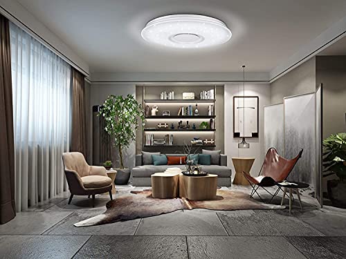 Horevo 36W LED Ceiling Light with Bluetooth Speaker | RGB Flush Mount