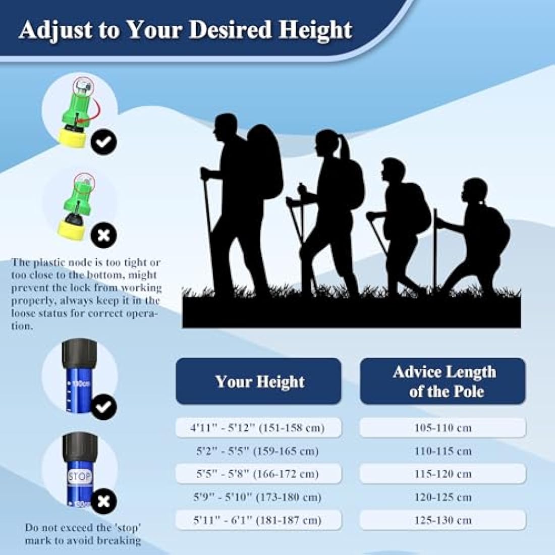 TheFitLife Aluminum Trekking Poles – Collapsible Ultralight Hiking Sticks
