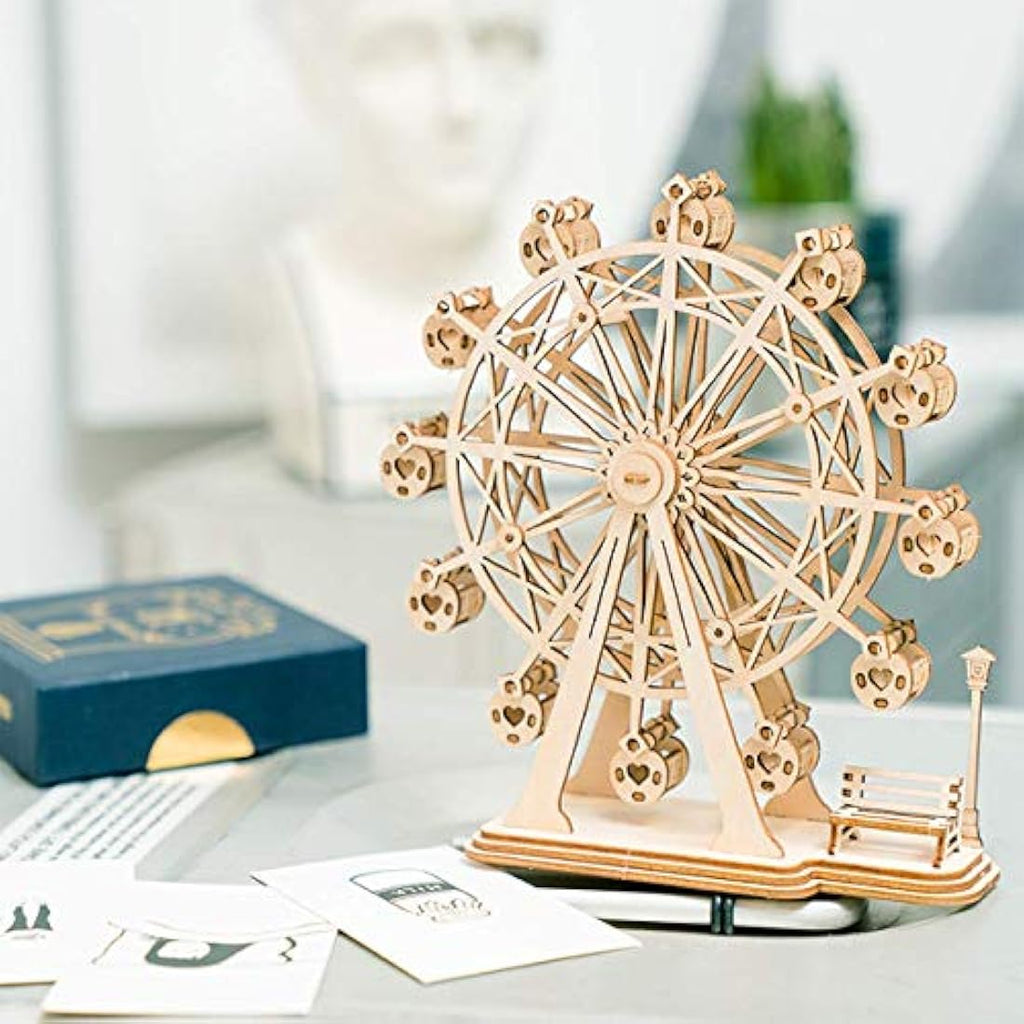 Rolife 3D Wooden Ferris Wheel Puzzle - Mechanical Model Kit for Adults