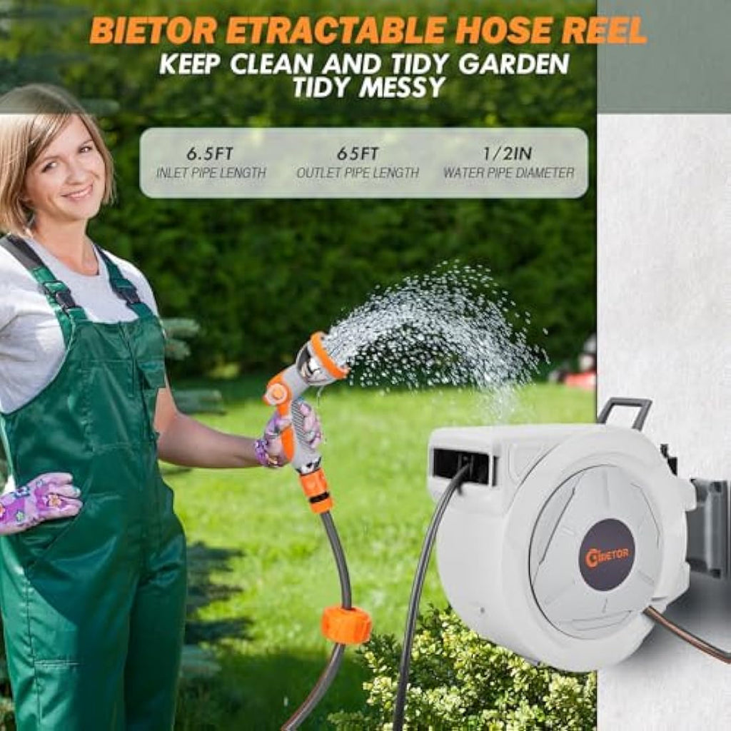Retractable Garden Hose Reel – 20m Wall Mounted Hose Pipe