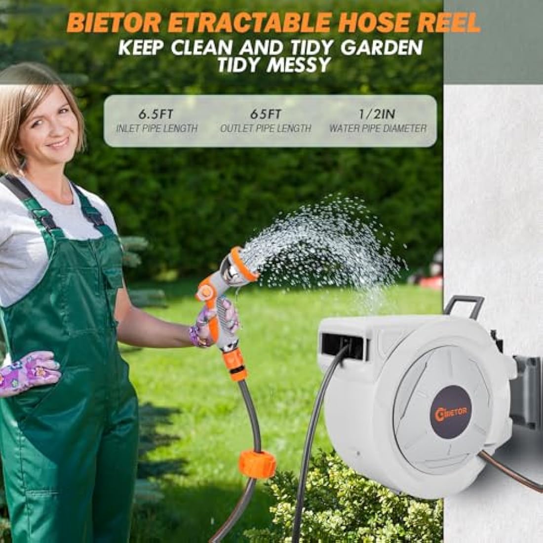 Retractable Garden Hose Reel – 20m Wall Mounted Hose Pipe