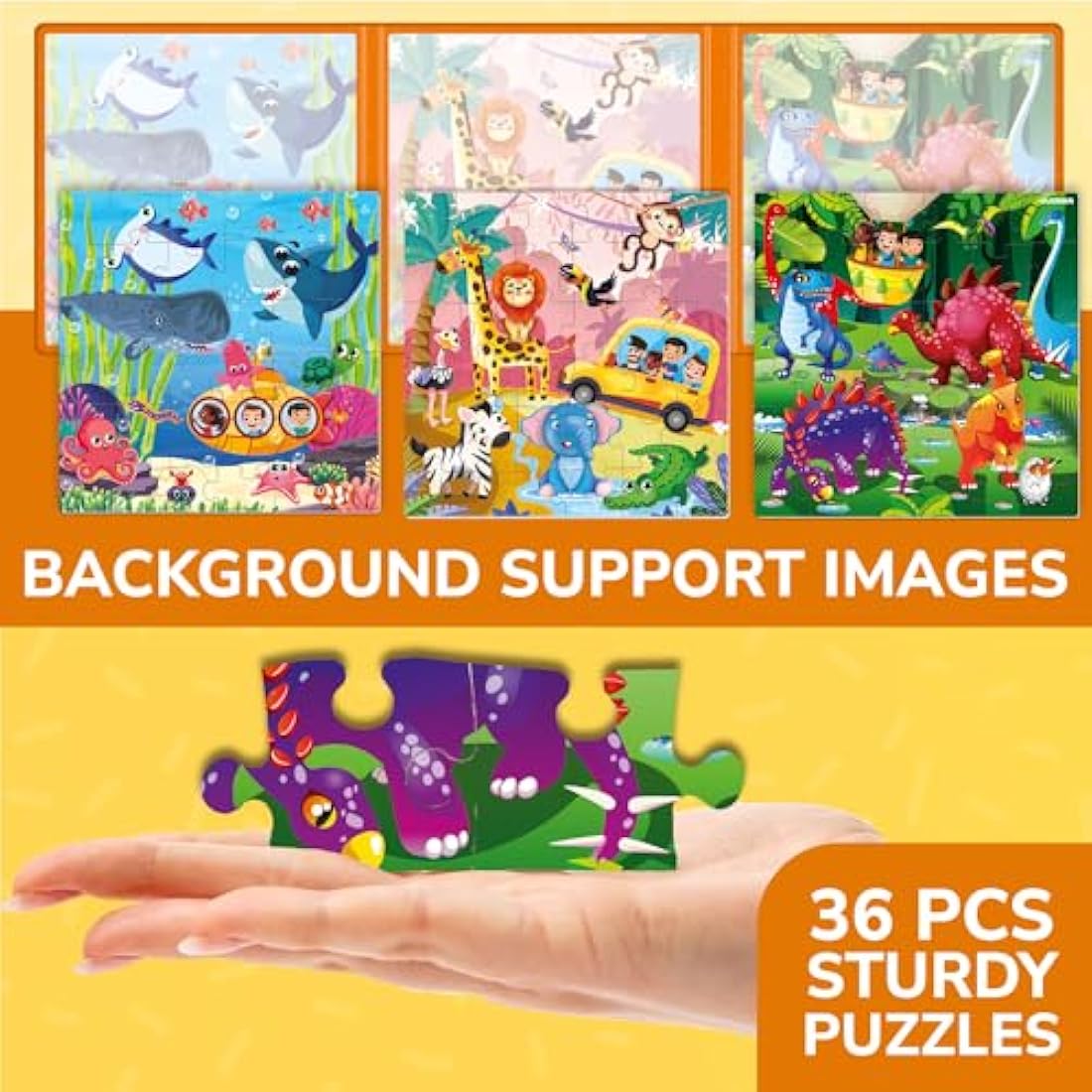 QUOKKA Magnetic Animal Puzzles - 36pc Travel Toy for Kids Ages 3-5