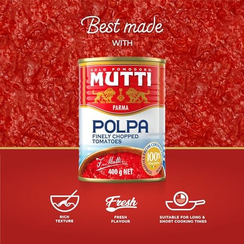 Mutti Finely Chopped Tomatoes - 400g Canned Italian Tomatoes (Pack of 12)