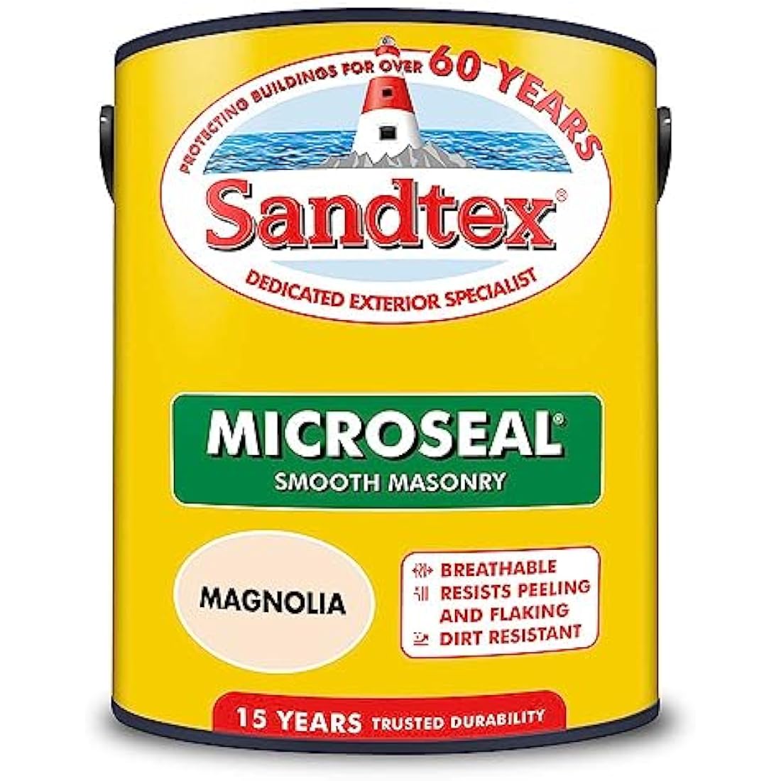 Sandtex Ultra Smooth Masonry Paint - 5L Magnolia Waterproof Exterior