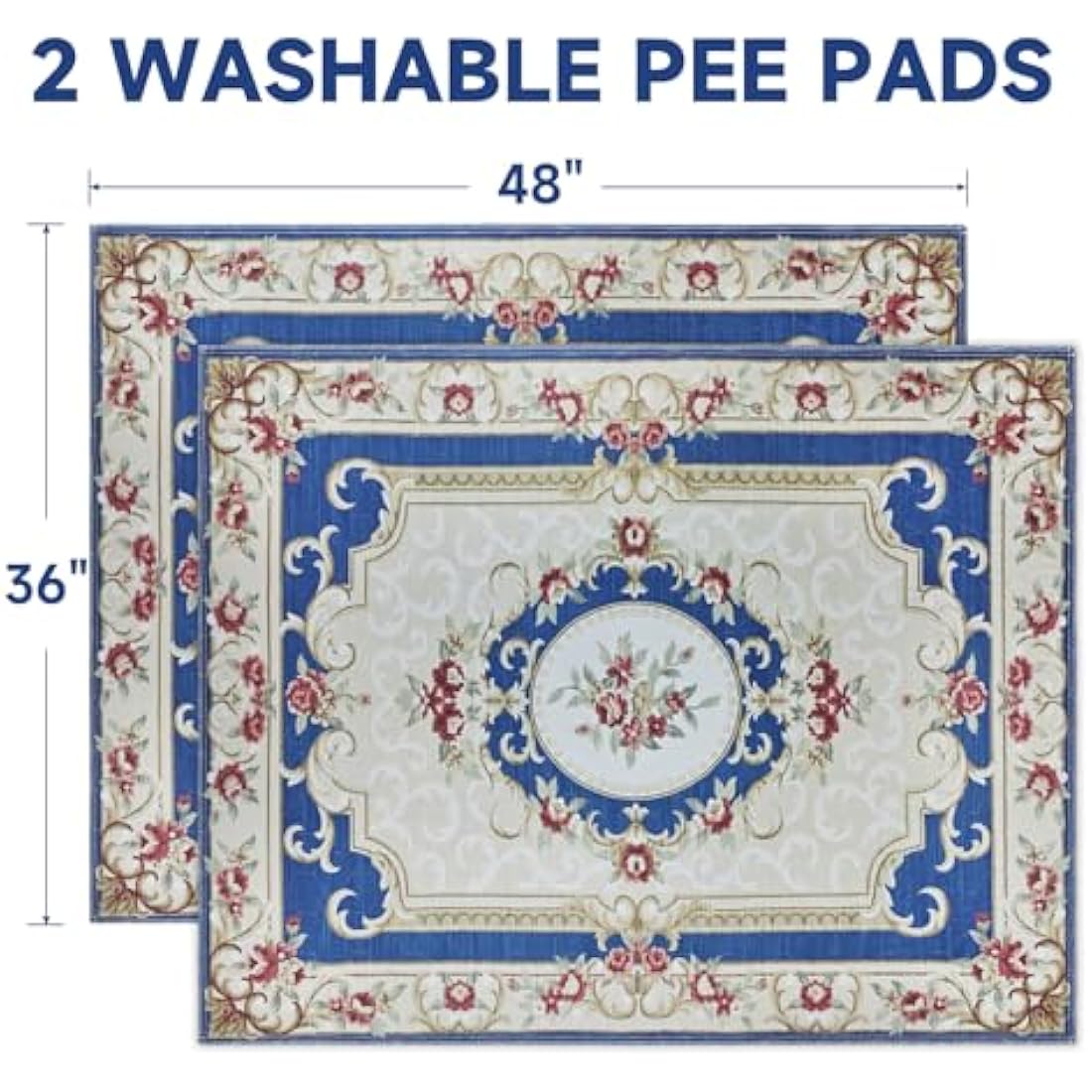 YOSEPATI Washable Pee Pads for Dogs | Reusable 36x48 Waterproof 2-Pack