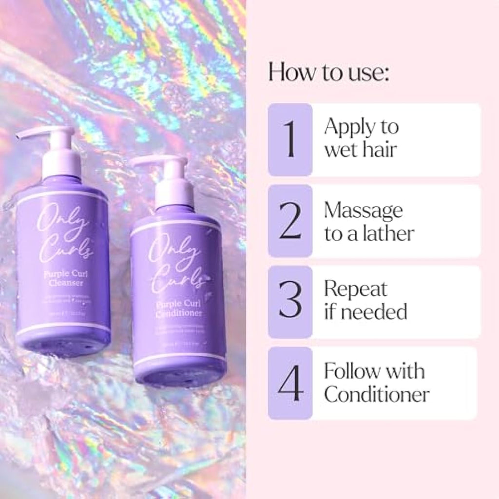 Only Curls Purple Curl Cleansing Bundle – Blonde Hair Shampoo & Conditioner