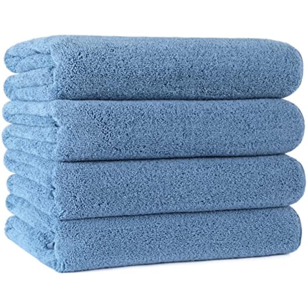 Polyte Quick Dry Microfibre Bath Towel - 4 Pack, 76 x 145 cm (Blue)