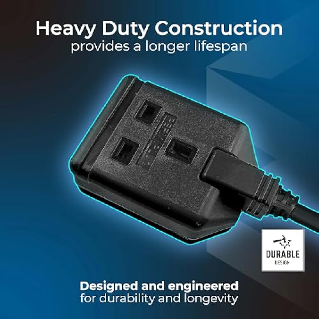 Masterplug Heavy Duty 10m Extension Lead – 13A Rewireable Single Socket