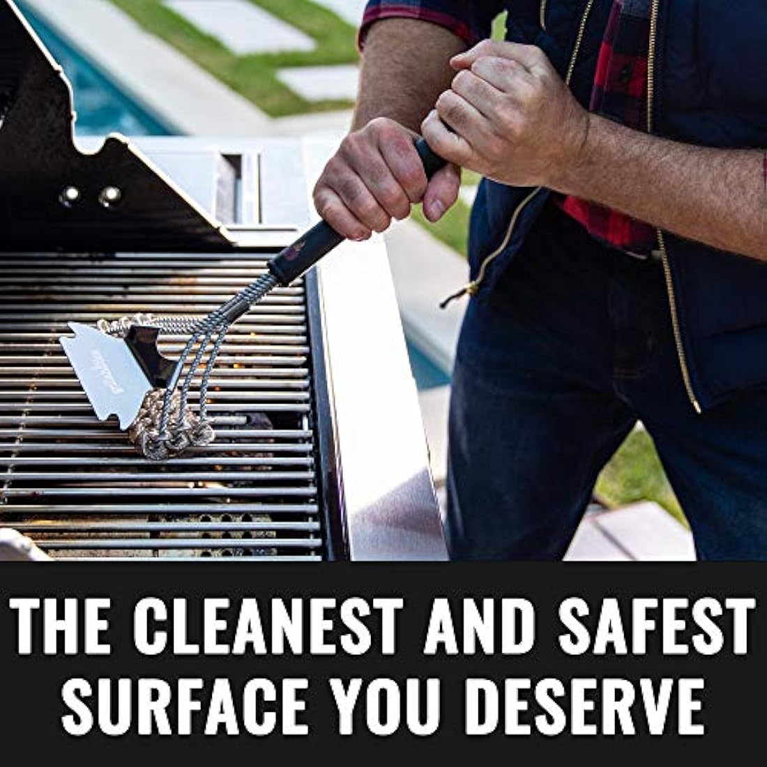 Grillaholics Bristle Free BBQ Brush – 18" Safe Grill Cleaning Tool