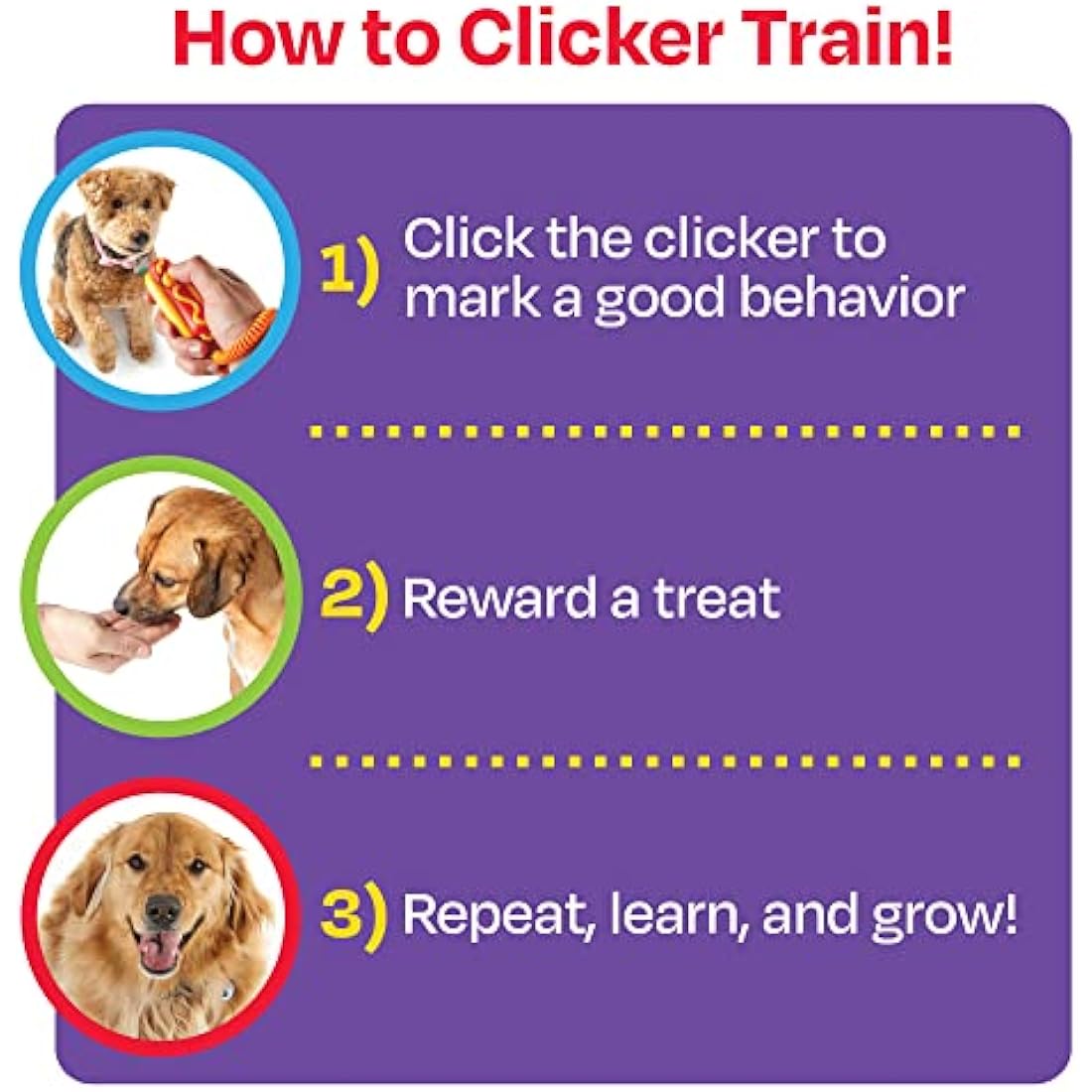 Brightkins Smarty Pooch Dog Training Clicker – Hot Dog with Wrist Strap