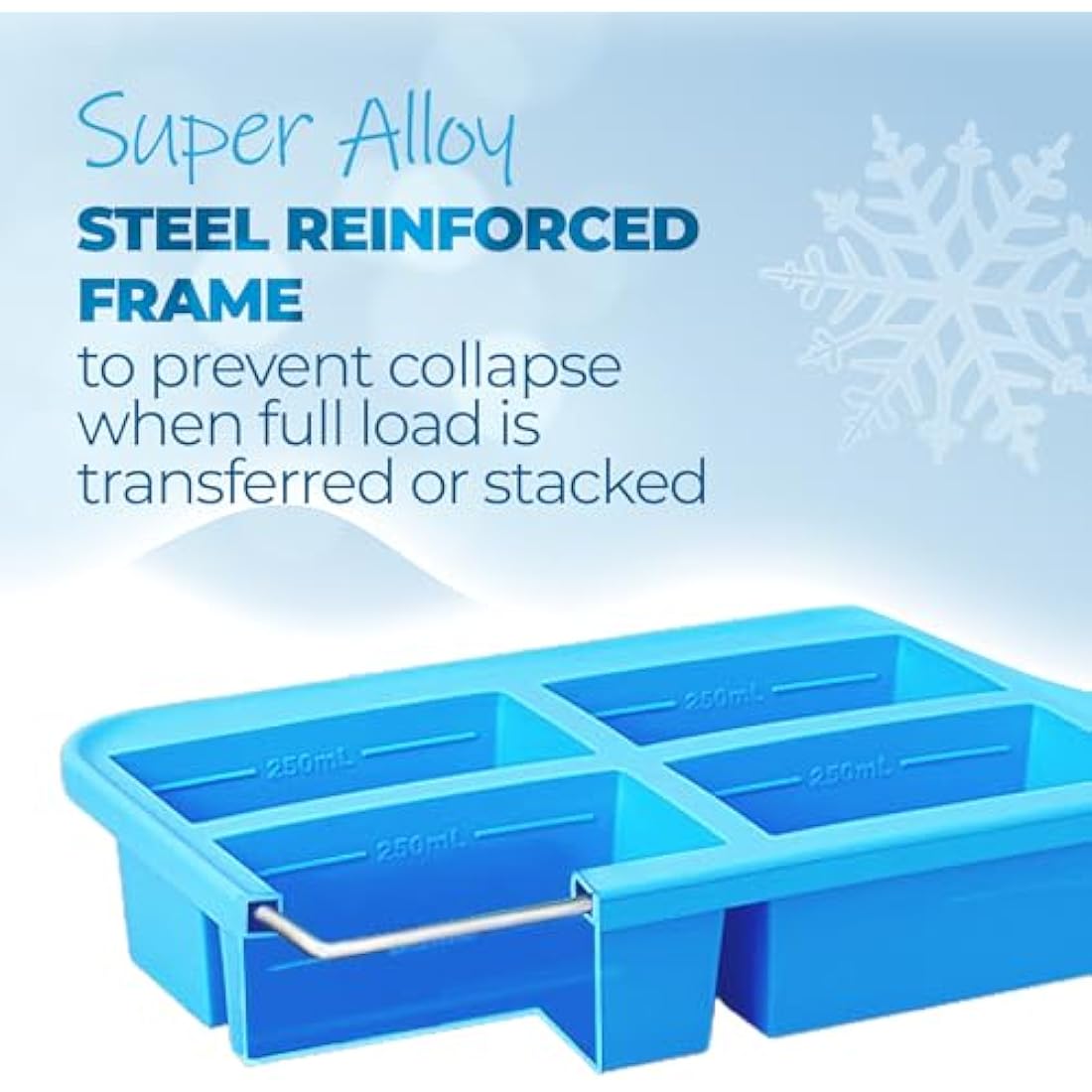 Ozwen Silicone Soup Freezer Tray with Lid – 1-Cup Meal Prep Moulds, 2-Pack