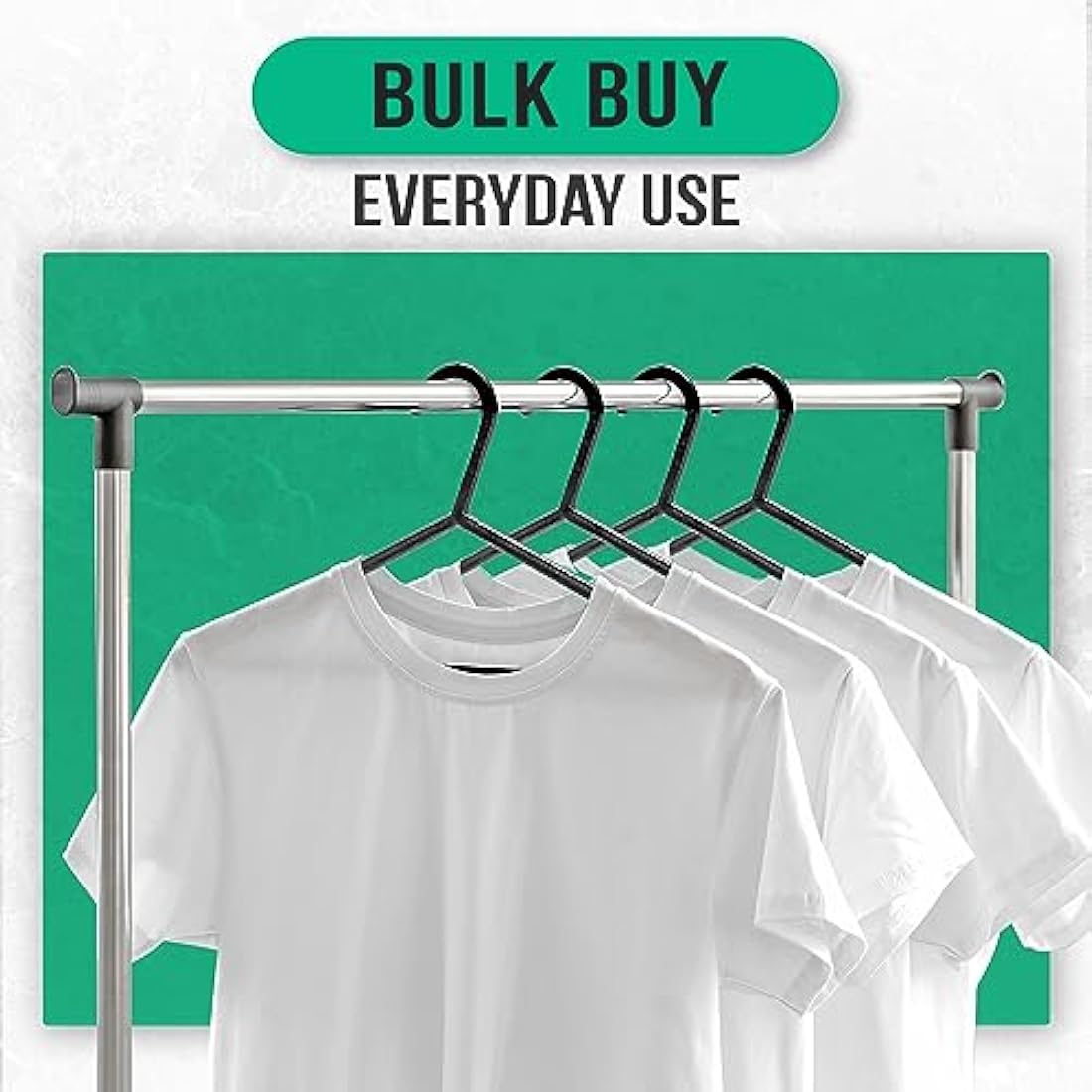 Jolof Store Black Plastic Clothes Hangers – 50 Pack Space Saving Slim