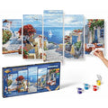 Schipper Mykonos Paint by Numbers for Adults - 5-Piece Polyptych Set