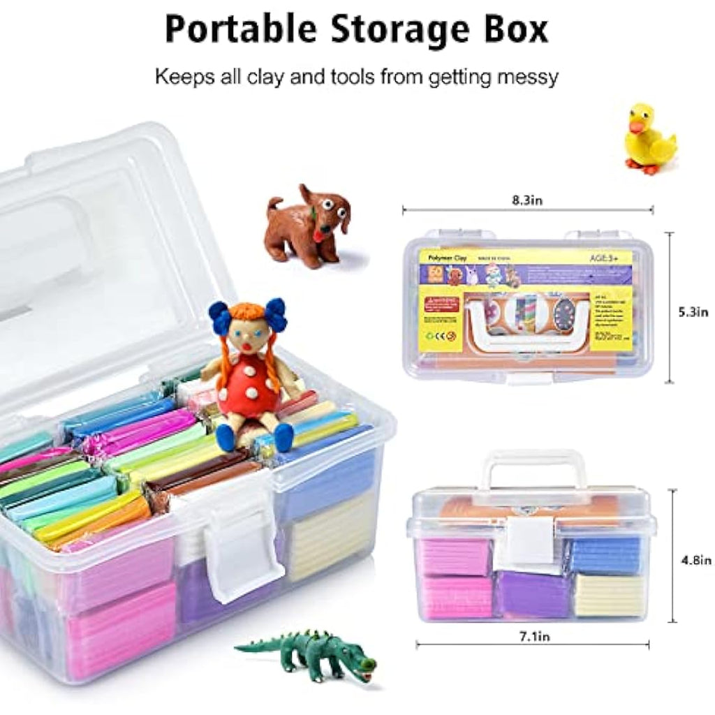 Aestd-ST 60 Colors Polymer Clay Kit – Oven Bake Modeling Clay for Kids