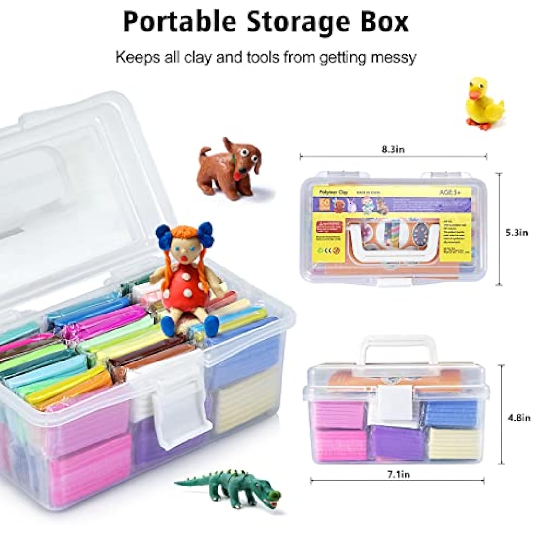 Aestd-ST 60 Colors Polymer Clay Kit – Oven Bake Modeling Clay for Kids