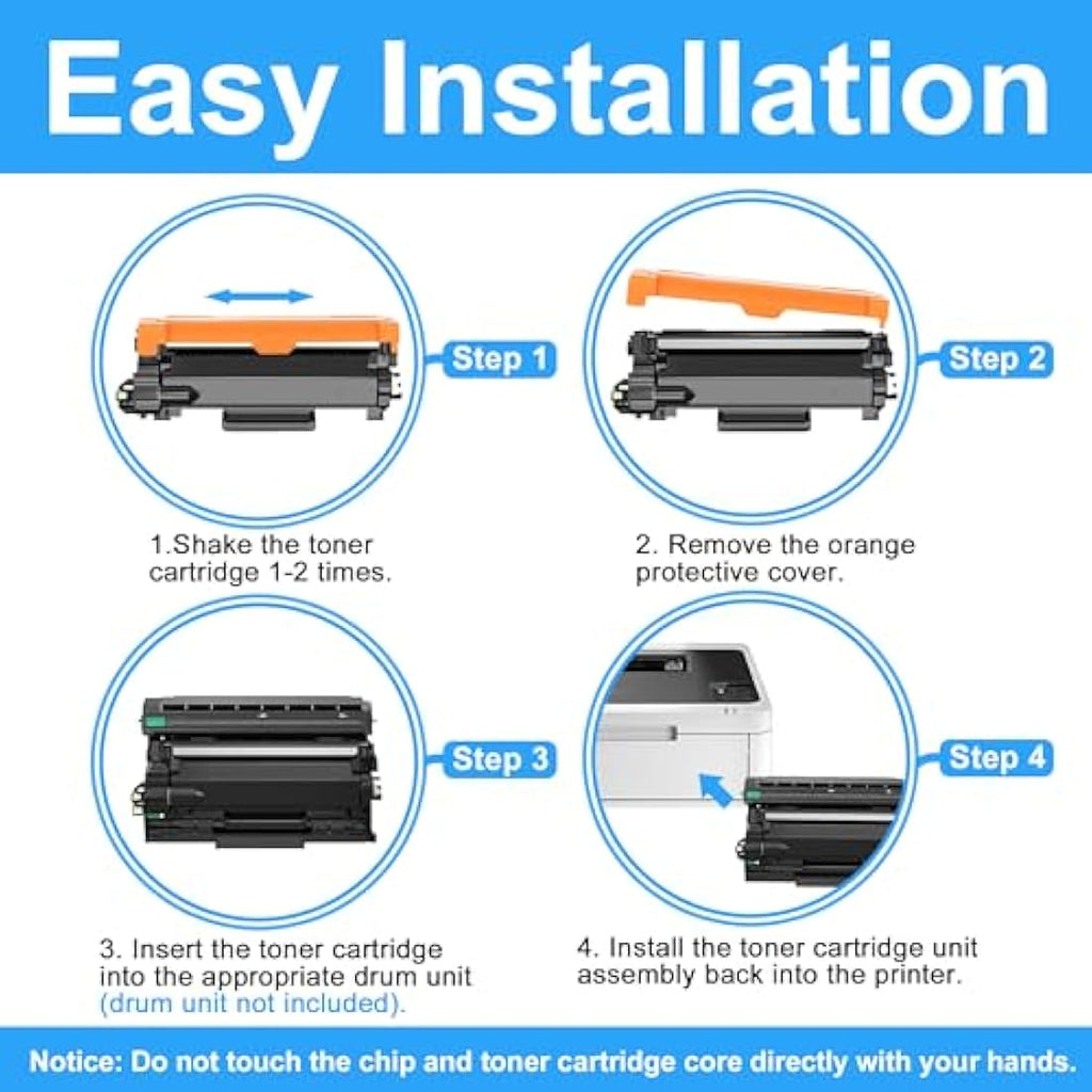 LCL TN2510XL High Yield Black Toner Cartridge for Brother Printers | 2-Pack