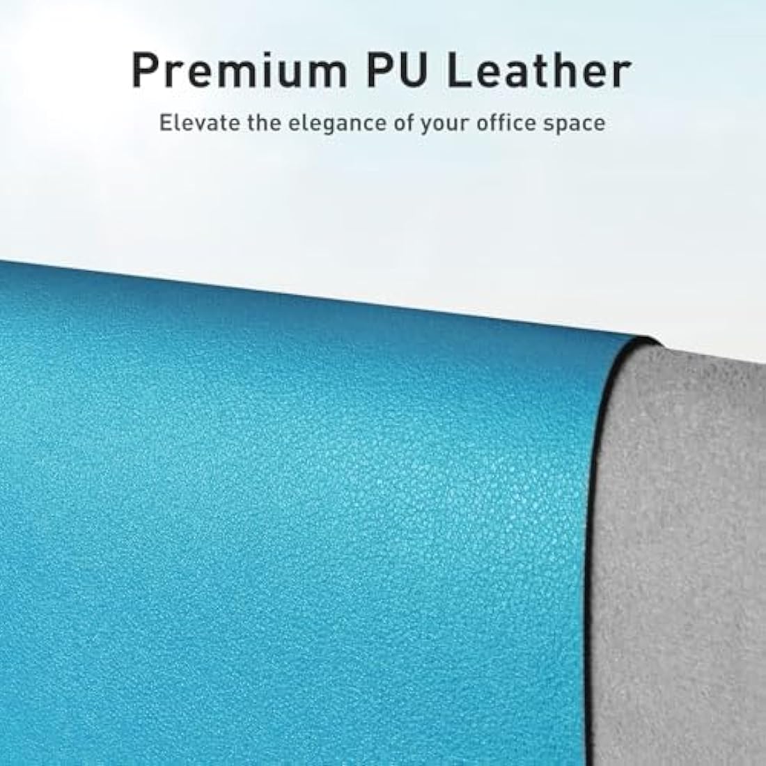 Aothia PU Leather Desk Mat – Large Non-Slip Mouse Pad, Turquoise Blue