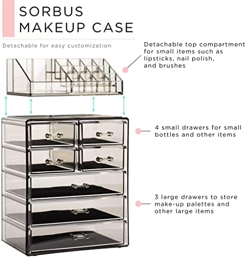Sorbus Acrylic Makeup Organizer - Spacious Cosmetic & Jewelry Storage Box