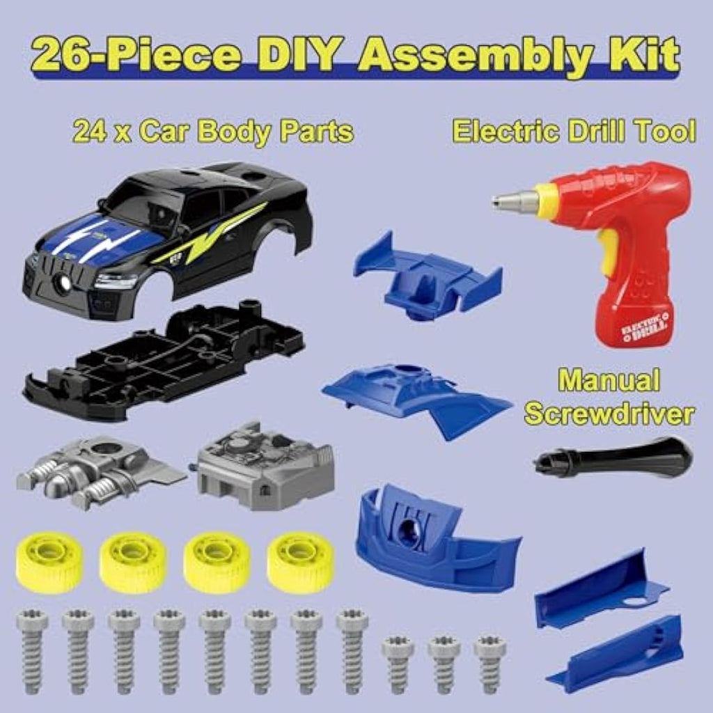 Pup Go Take Apart Toy Racing Car – 2-in-1 STEM Building Kit with Drill