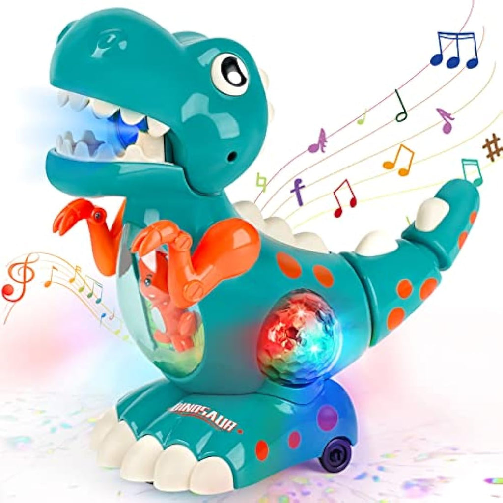Musical Crawling Dinosaur Toy with Lights for Toddlers