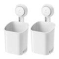 LEVERLOC Suction Cup Toothbrush Holder 2 Pack – No-Drill Wall Mount Organizer