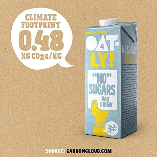 Oatly No Sugars Oat Drink – 1L Vegan Dairy-Free Milk (Pack of 6)