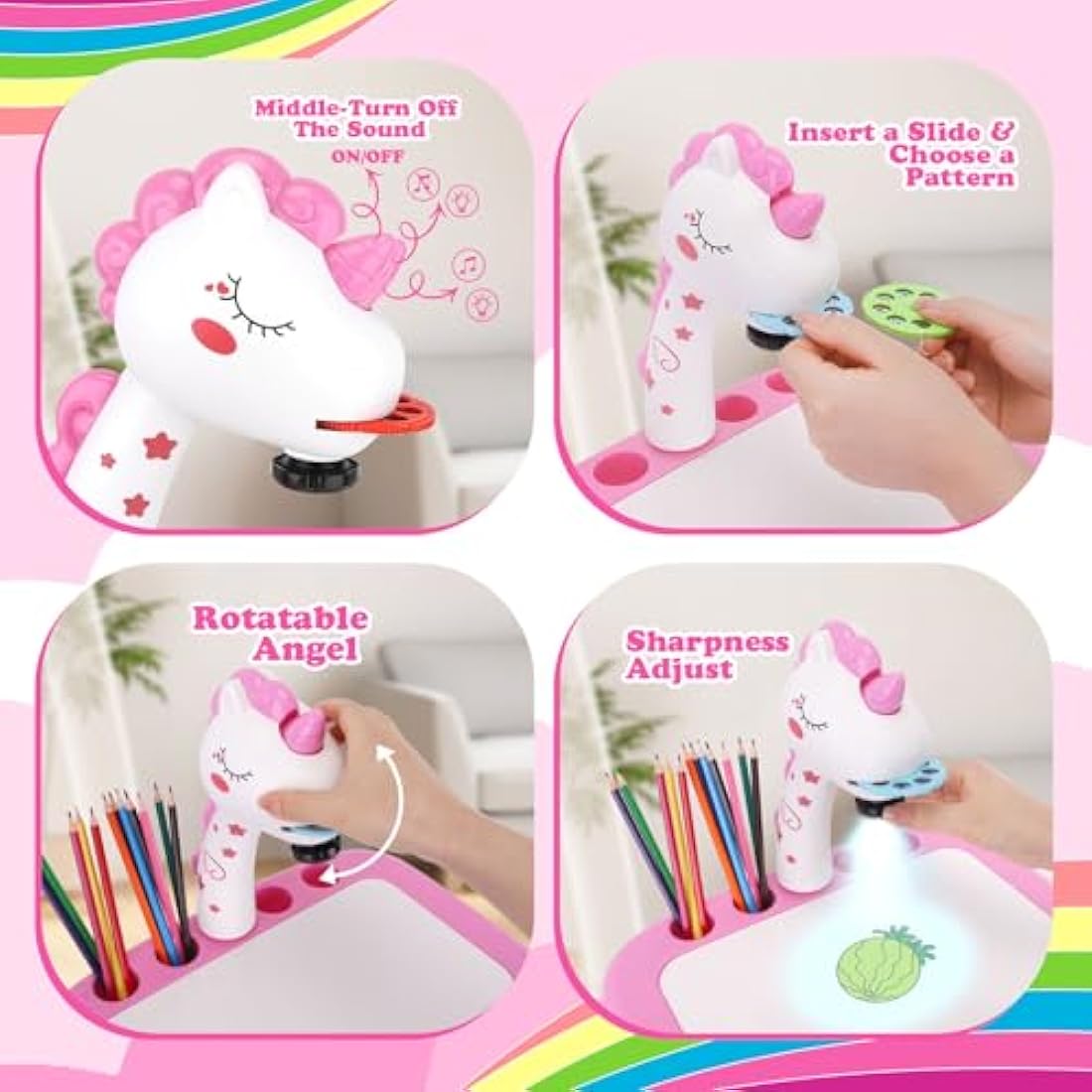 Unicorn Drawing Projector Table for Kids with 72 Patterns