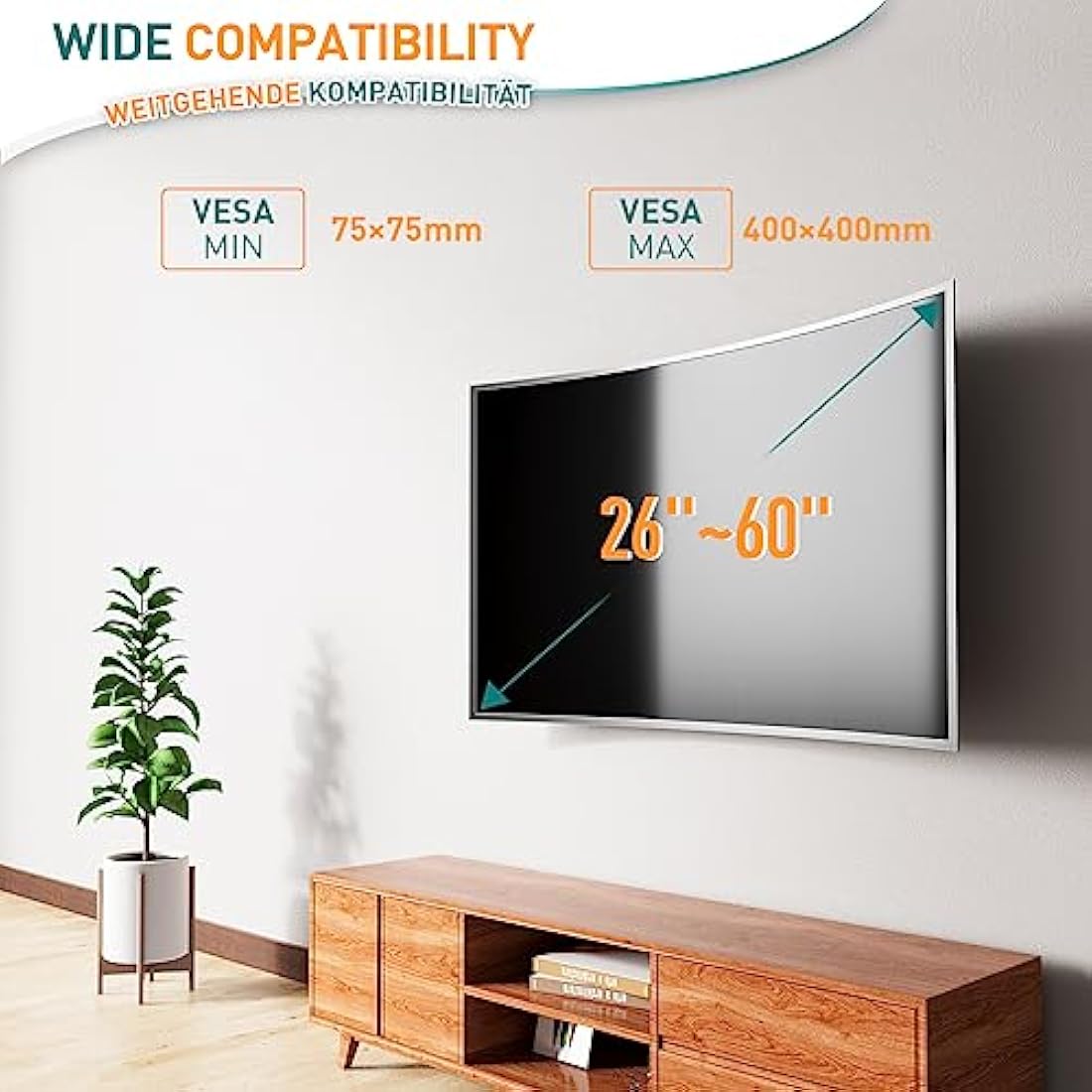 ELIVED Full Motion TV Wall Mount – Swivel & Tilt Bracket for 26-60 Inch TVs