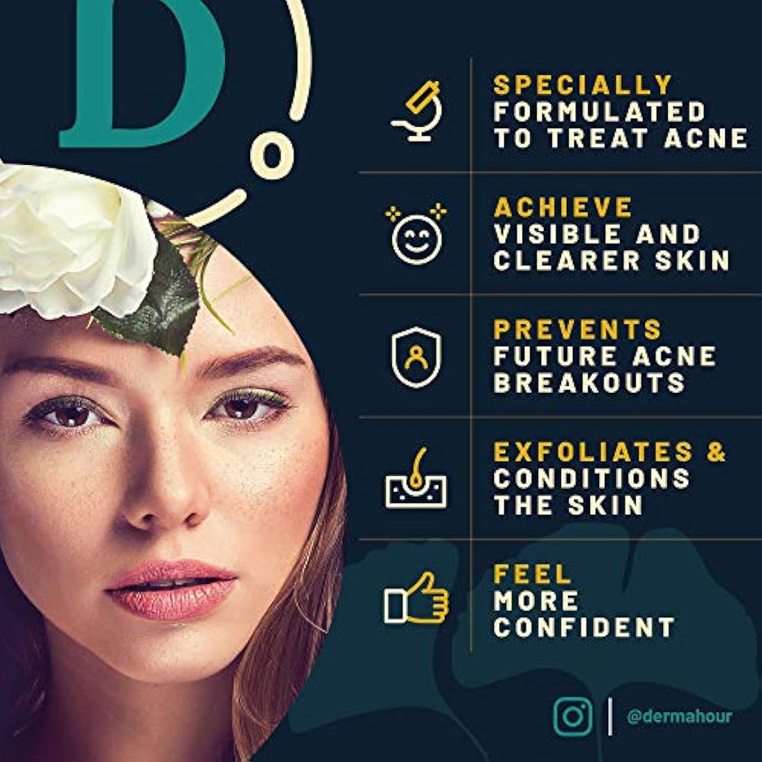 DermaHour Anti Acne Removal Cream | Oil Balancing Pore Minimizer - 40ml