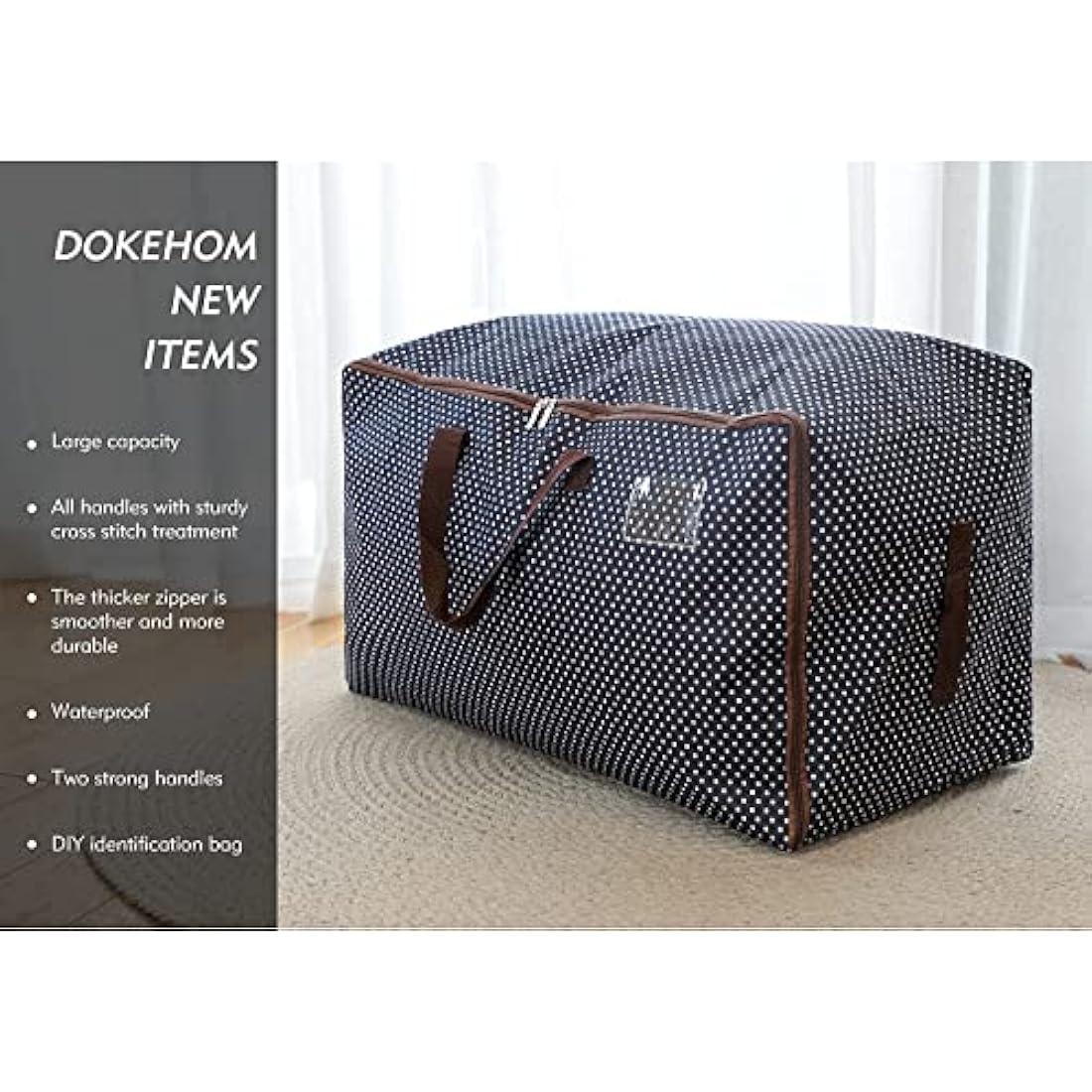DOKEHOM 105L Large Fabric Storage Bags | 3-Pack Moistureproof Organizers