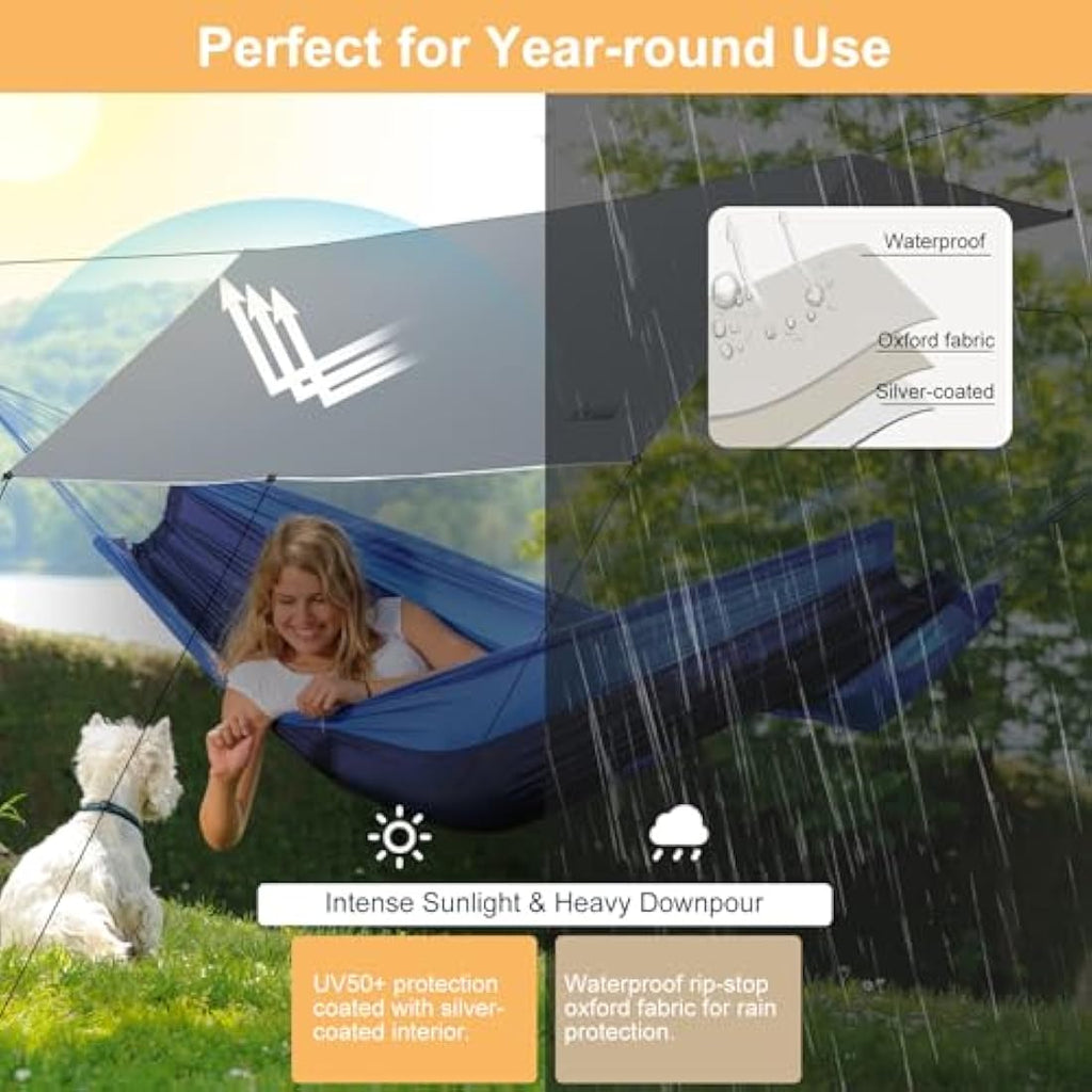 WADEO 12x16FT Waterproof Camping Tarp | Heavy-Duty Ripstop Tent Fly