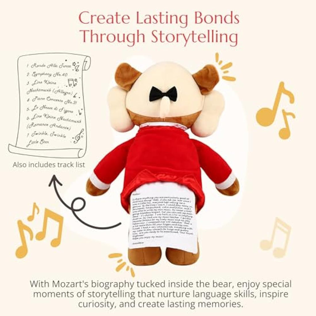 Vosego Mozart Musical Plush Bear – 40 Mins of Classical Music Toy