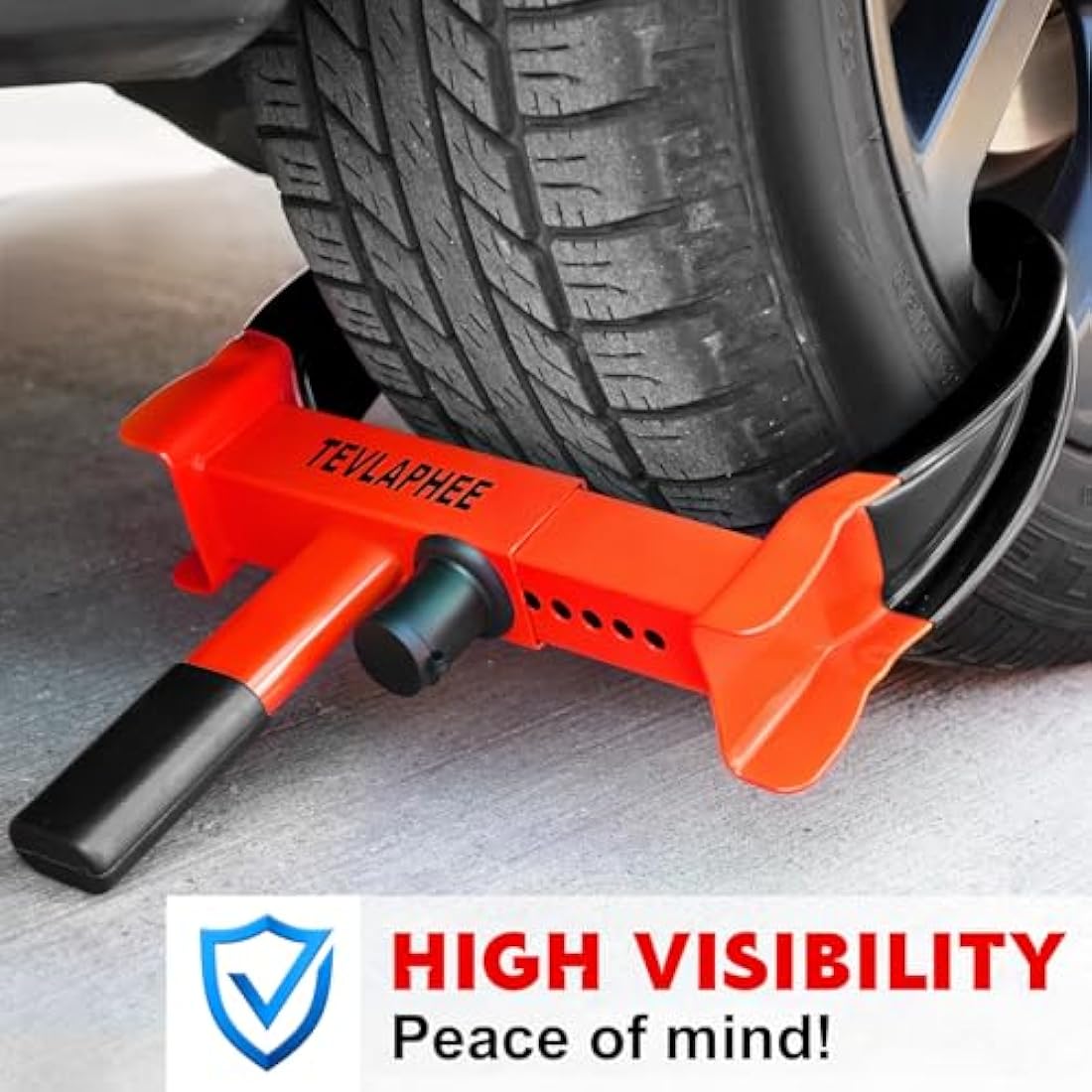 Tevlaphee Heavy Duty Wheel Clamp Lock | Anti-Theft Car Boot for 7-11" Tyres