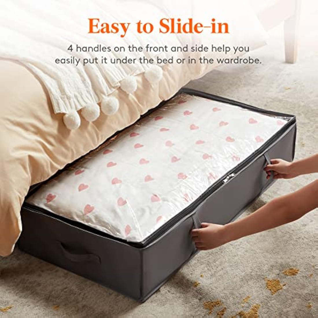 Lifewit 95L Under Bed Storage Boxes | 6 Pack Grey Fabric Organisers