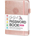 GoGirl Password Book with Alphabetical Tabs – Rose Gold Logbook