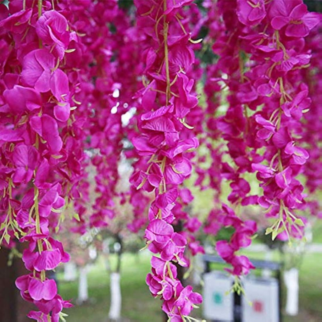 Veryhome 12-Piece Artificial Wisteria Vine Silk Flowers for Wedding Decor