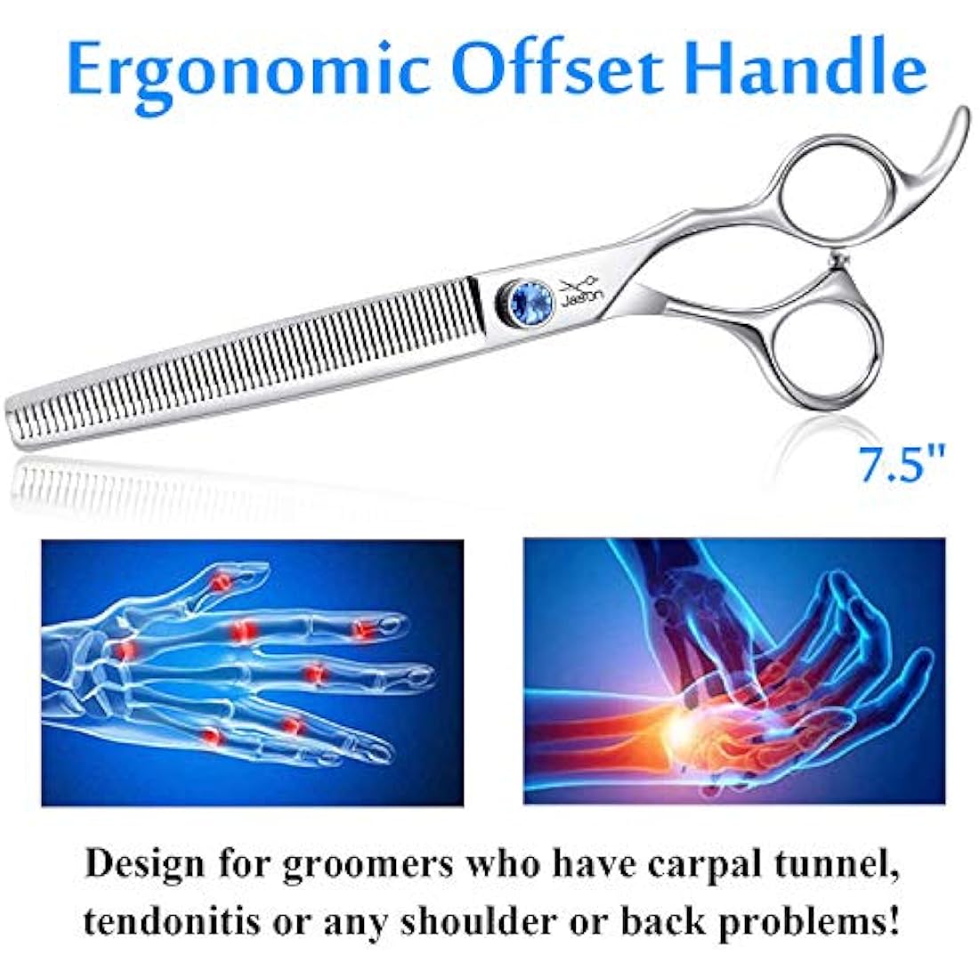 JASON 7.5" Dog Grooming Blending Scissors | 56 Teeth Thinning Shears