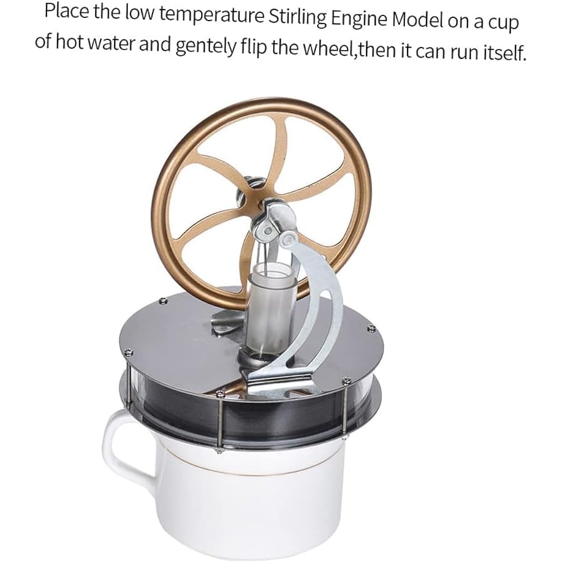 Regun Low Temperature Stirling Engine Model – DIY Steam Heat Physics Toy