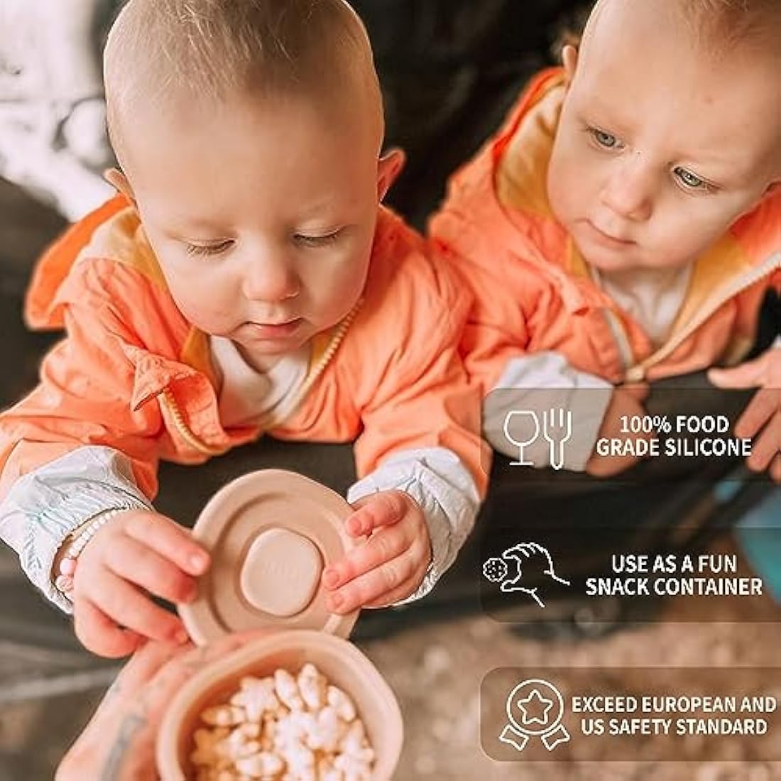 Moonkie Silicone Baby Food Storage Containers | 6 Pack Leakproof Pots