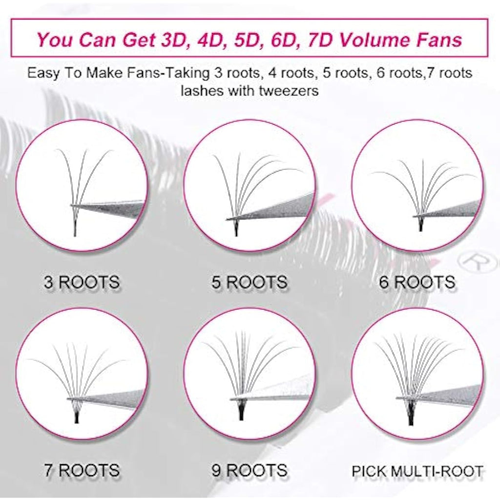 Fadlash Easy Fan Lashes – C Curl 0.07mm Mixed Russian Volume Silk Lashes