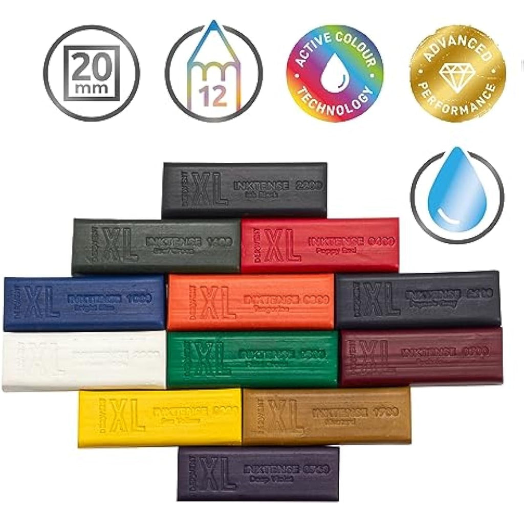 Derwent Inktense XL Blocks – Set of 12 Water-Soluble Drawing Blocks